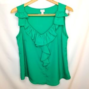 Merona - Emerald Green Ruffle Tank